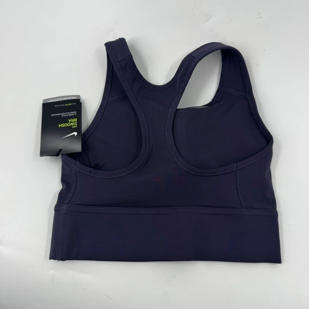 Nike Swoosh Medium Support Sports Bra Purple Racerback CZ4496-573 XS‎